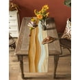 thumbnail image 4 of Hokiten Table Runners 36 Inches Long Dress Scarves, Yellow Brown Farmhouse Kitchen/Dining Table Runner, Short Coffee Tablerunners, Gradient Wave Stripes Modern Geometric 13x36 Inch, 4 of 7