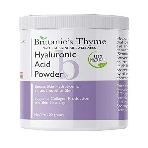 Suero en Polvo de Ácido Hialurónico Britannie’s Thyme Puro Natural, Mejora la Hidratación de la Piel