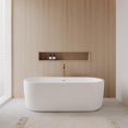 thumbnail image 2 of Juliette 67 Inch Freestanding Bathtub in White with Shiny White Trim and Floor Mounted Faucet in Brushed Gold, 2 of 7