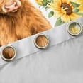 thumbnail image 4 of jejeloiu Cute Highland Cow Black Out Curtains,Yellow Sunflower Blossom Curtains Pack of 2 (42x63 Each) For Girls Teens, 4 of 6