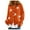 Orange, variant on Women's Star Print Cardigan Long Sleeve Cropped Button Up Sweater Top Warm Fashion Knitwear Casual Outerwear