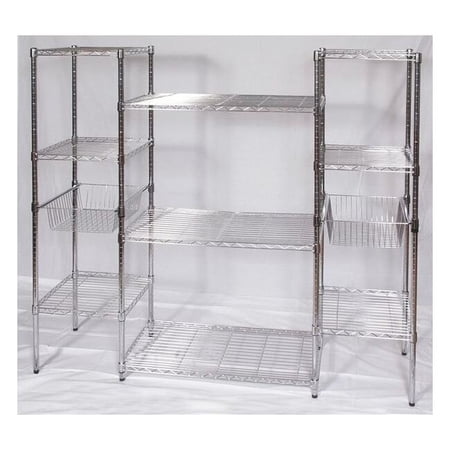 Wire Shelving Unit, 18"D x 68"W x 63"H, 9 Shelves, Chrome 1UFL4