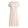 thumbnail image 4 of Time and Tru Women's Rib Knit Swing Dress with Short Sleeves, Sizes XS-XXXL, 4 of 4