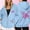 Blue, variant on Womens Casual Hooded Sweatshirt Crew Neck Long Sleeve Pink Ribbon Printed Full Zip Up Jackets Breast Cancer Fall Fashion 2025 Hoodies with Pocket