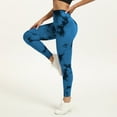 thumbnail image 4 of KHONTS Tie Dye Seamless High Waisted Workout Leggings for Women Scrunch Lifting Yoga Gym Athletic Pants Sky Blue L, 4 of 8