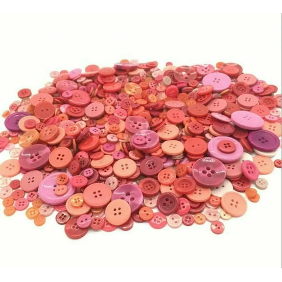 U8MO 50 Resin Buttons Colorful Pinks Jewelry Making Sewing Supplies Assorted Lot