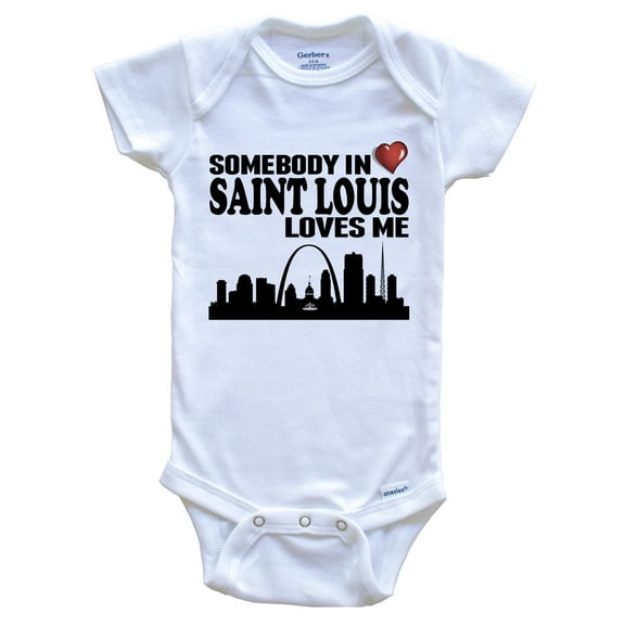 Somebody In Saint Louis Loves Me Baby Bodysuit, 0-3 Months White