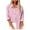 Pink, variant on Womens Tops Shirts Casual Long Sleeve Solid Color Linen Button Down Loose Fall Clothes for Women Tees Blouses Purple Size M