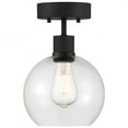 thumbnail image 5 of 63148LEDDLP-MBL/CLR Access Lighting Port Nine - 9W 1 LED Semi-Flush Mount In Transitional Style-12 Inches Tall and 7.5 Inches Wide-Matte Black, 5 of 5