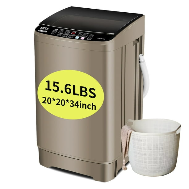 15.6 Lbs FullAutomatic Washing Machine, KRIB BLING Portable Compact