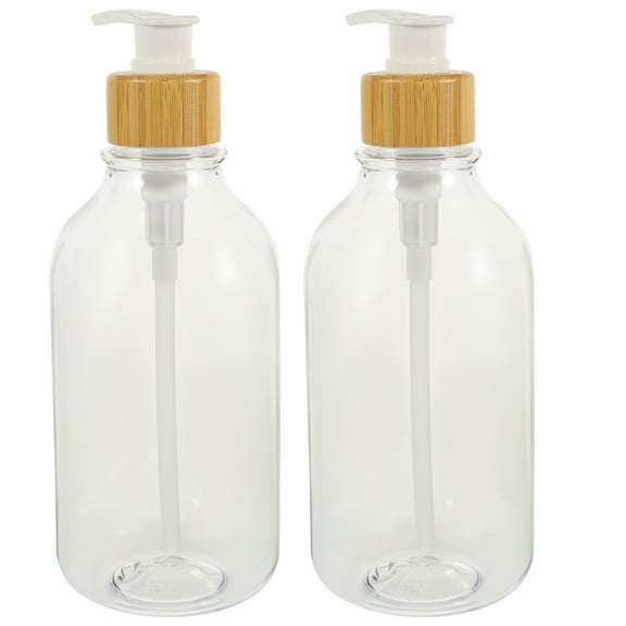 HOMEMAXS Portable Travel Soap Dispenser with Bamboo Pump 16oz/500ml Large Capacity for Bathroom and Kitchen Use