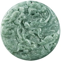 The Jadeite Nine Dragon Protector Ping An Buckle Ice Jade Pendant Necklace Symbolizes Peace and Tranquility and is a Must-Have Gift for the Year of the Dragon