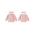 thumbnail image 2 of Cjfdfy Toddler Baby Girl Fall Outfit Big Sister Embroidery Long Sleeve Waffle Knit Sweatshirts And Headband Cute Baby Big Sister Fall Winter Clothes 1-5 Years, 2 of 9