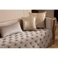 thumbnail image 3 of Naomi Button Tufted Loveseat with Velvet Fabric and Gold Accent in Off White, 3 of 7