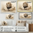 thumbnail image 4 of Designart "The Minimalist Roar of a Lion II" Animals Floater Framed Canvas Wall Art, 4 of 7
