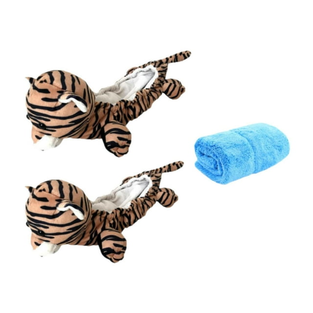 Fundas para cuchillas de patines de hielo, protector de cuchillas de patines, dibujos animados portátiles de invierno con toalla, para hombres y mujer Tigre