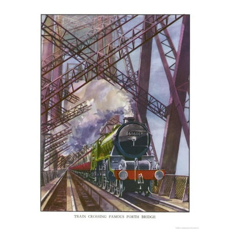 London and North Eastern Railway Train Crosses the Forth Bridge Near Edinburgh Scotland Print Wall Art By R.m.