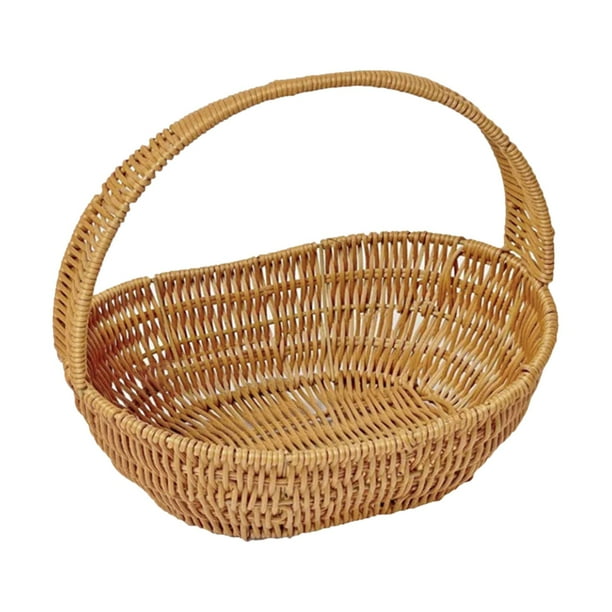 Cesta de almacenamiento tejida a mano Cesta tejida Cesta de picnic Cesta de frutas Cesta de almacenamiento para servir S