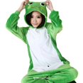 thumbnail image 2 of Adultos niños familia Onesie ropa de dormir franela Animal Rana dibujos animados pijamas Unisex Navidad Halloween Anime Cosplay disfraces mono, 2 of 4
