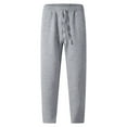 thumbnail image 4 of Zylanna Men's Casual Pants, with Drawstring Pockets Elastic Waist Loose Straight Leg Pants for Men Gray, 4 of 5