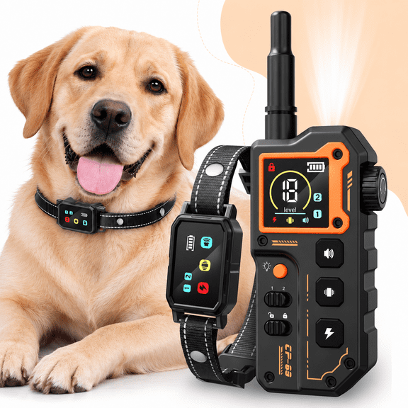 USCAMEL Dog Training Collar with Flashlight, 3300FT Shock Collar with Remote for Dogs, Upgraded Train Dog Collar 3 Modes Beep Vibration Shock
