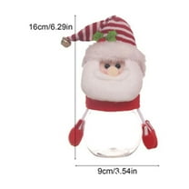 HomeDM Christmas Candy Jar Plastic Cookie Jar with Lid Santa Claus Snowman Jar Clear Food Storage Container Bottle for Xmas Party Table Centerpieces Decor Christmas Gifts for Women Men