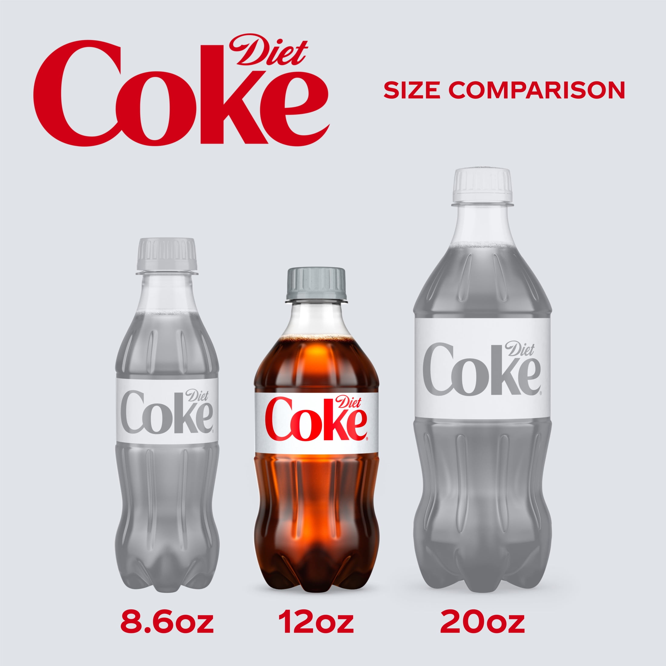 Diet Coke Soda Pop Bottles, 12 fl oz, 8 Pack
