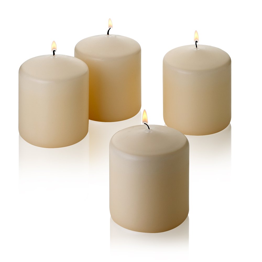 Vanilla Unscented Pillar Candles set of 4 Burn Time 50 Hours Walmart