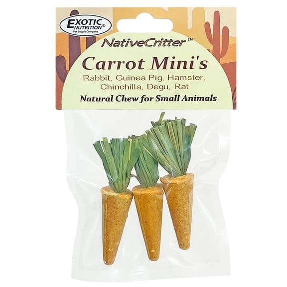 Carrot Mini's - Fun & Unique Chew for Rabbits, Guinea Pigs, Hamsters, Chinchillas, Etc.…