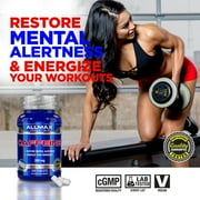 حبوب الكافيين الغذائية Allmax ، امتصاص سريع ونباتي ، 200 ملغ لكل حصة ، 100 قرص