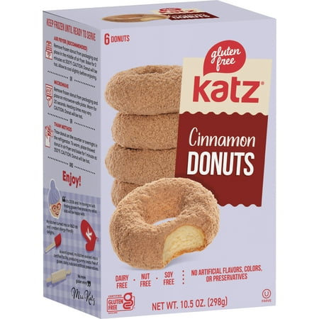 Katz Gluten Free Cinnamon Donuts |Gluten Free Dairy Free Nut Free Soy Free Kosher | (1 Pack 10.5 Ounce Each) Katz Gluten Free Cinnamon Donuts |Gluten Free Dairy Free Nut Free Soy Free Kosher | (1 Pack 10.5 Ounce Each)