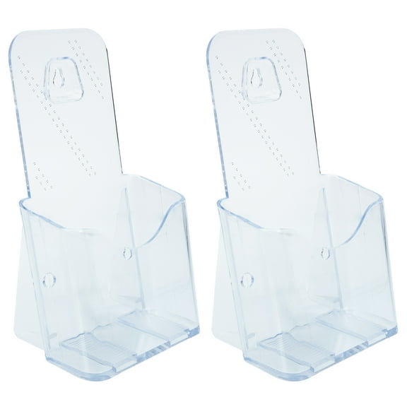 Raindrops  2 Pcs Clear Brochure Holder Acrylic Business Card Case Pamphlet Stand Display