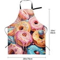 thumbnail image 3 of Colorful Donuts Aprons with Pockets - Doughnut Kitchen Apron Candy Desserts Bib Apron Cute Food Apron for Girl Kids Waitress Server Cooking Baking, 3 of 6