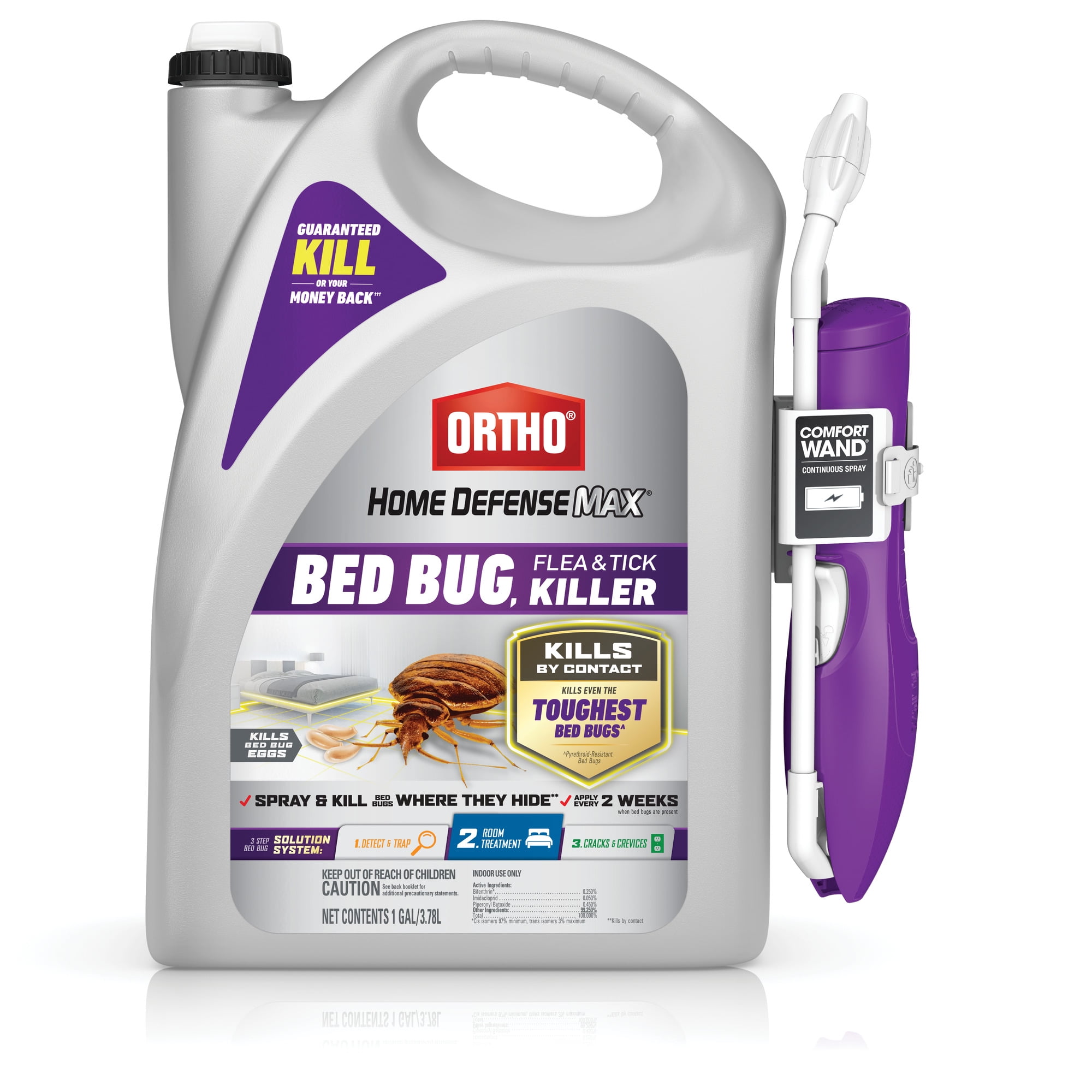 Ortho Home Defense Max Bed Bug, Flea & Tick Killer with Comfort Wand, 1 gal