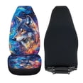 thumbnail image 6 of XYZCANDO Front Seats Protector Polyester Car Seat Covers Car Accessories Durable Washable SUV Van, Colorful Wolf Pattern, 6 of 10
