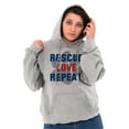thumbnail image 3 of Rescue Love Repeat Pet Adoption Dog Hoodie Sweatshirt Women Men Brisco Brands X, 3 of 6