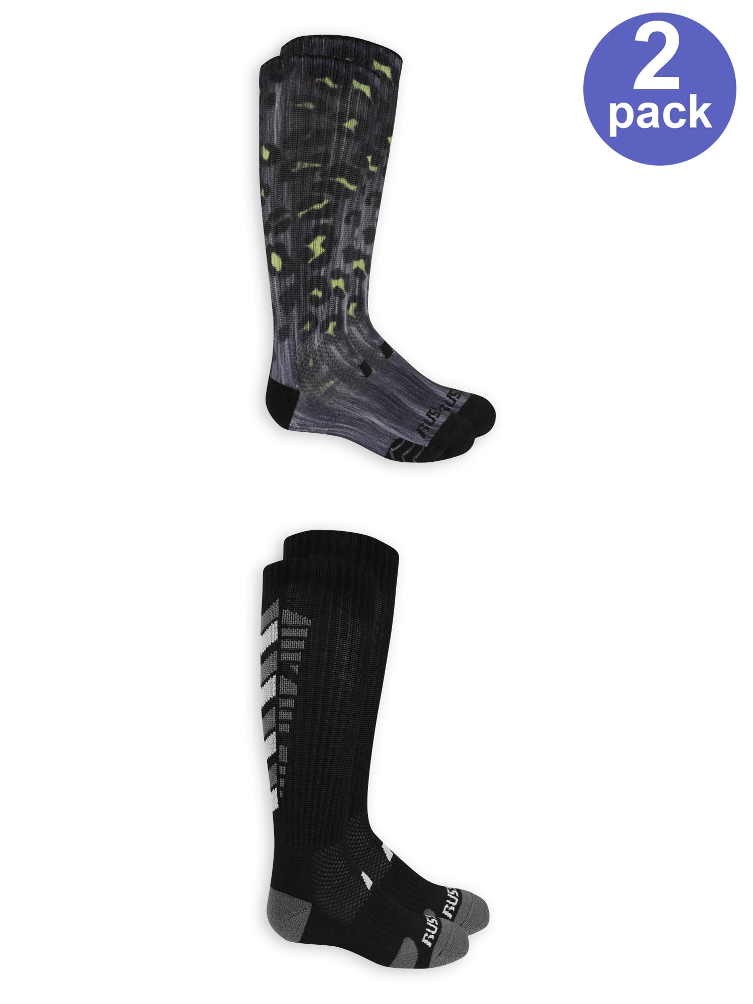 Russell Boys Socks, 2 Pack Crew Performance Voltage (Big Boys & Little Boys)