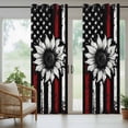 thumbnail image 5 of Outdoor Curtains for Patio Waterproof, Vintage American Flag Outdoor Privacy Panels Grommet, Black Red Striped Sunflower Blackout Outside Curtains for Porch/Cabana/Pergola/Gazebo 54"x84", 1 Panel, 5 of 8