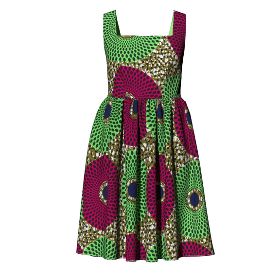 BintaRealWax Africa Dress for Women African Wax Print Dresses Dashiki Plus Size Africa Style Clothing for Women Dress WY10342