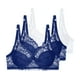 thumbnail image 1 of HongQid 3pcs Womens Underwire Bra Comfort Push Up Bras Buttery Soft Wired Bralette Full Coverage Sport Everyday Bra, 1 of 4