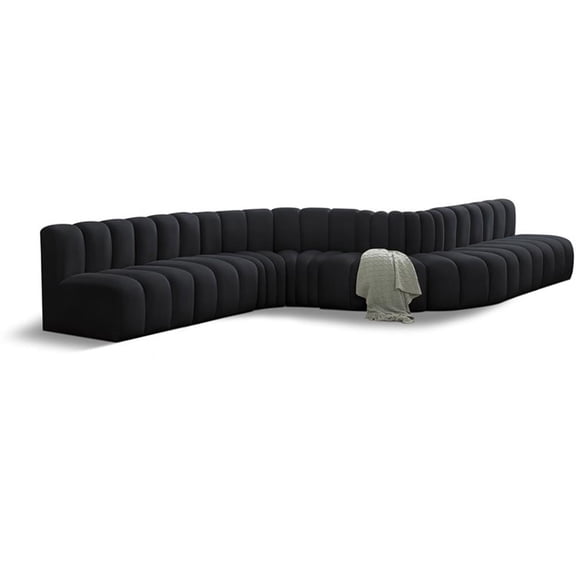 Meridian Furniture Arc Black Velvet Modular Sectional