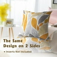 thumbnail image 5 of Orange Grey Floral Pillow Covers 18x18 Inch Set of 2 Modern Dahlia Flower Petals Decorative Throw Pillow Covers Farmhouse Pillow Cases Cotton Square Cushion Covers for Couch Bed Sofa Home Decor, 5 of 6