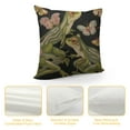 thumbnail image 4 of COMIO  Cozy Throw Pillow Cover Vintage Frogs Lotus Flowers and Butterfly Decorative Square Pillowcase Throw Cushion Case for Bedroom, Living Room, Sofa, Couch and Bed, 4 of 5