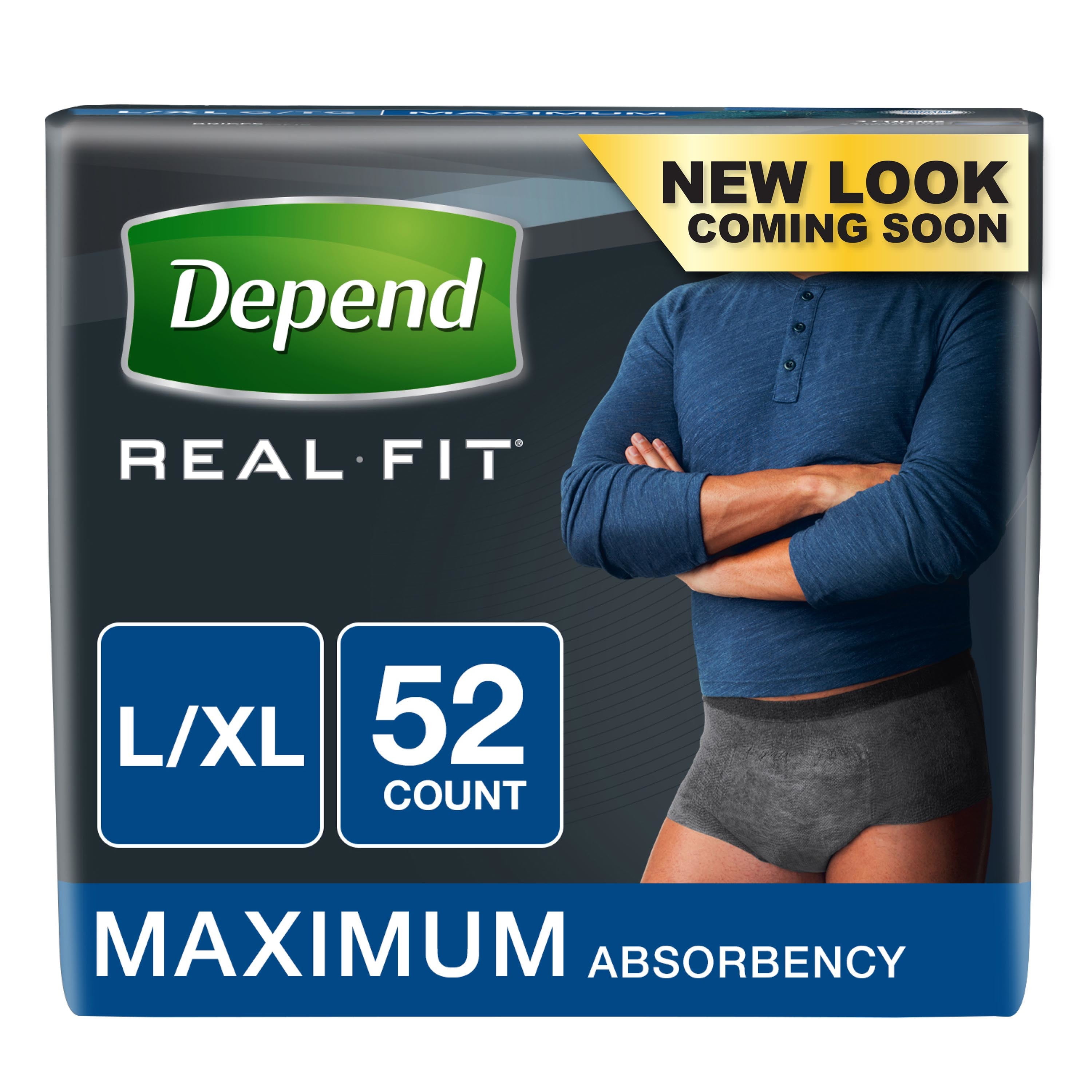 Depend Real Fit Incontinence Underwear for Men, Maximum Absorbency, L