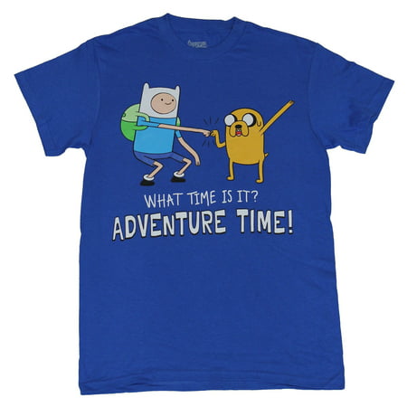 Adventure Time Mens T-Shirt - What Time Is It? Fist Bump Jake & Finn Image