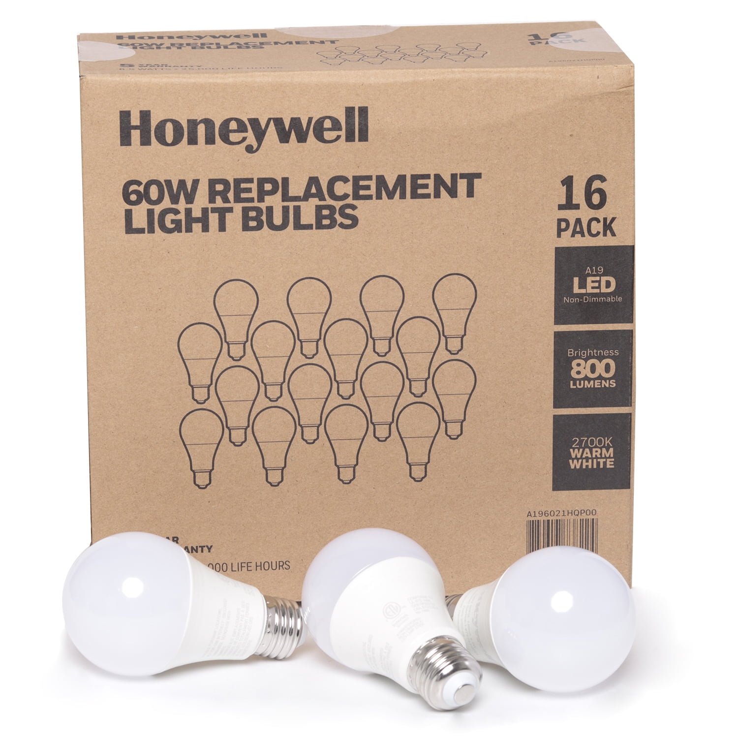 Honeywell LED Light Bulb, 8.5W (60W Equivalent), Soft White - 16 Pack