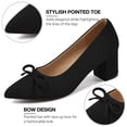 thumbnail image 3 of Ecetana Women's Pointed‑Toe Faux Suede Bow Pumps Chunky Block Heel Closed‑Toe Comfort Dress Shoes for Office Wedding, 3 of 6