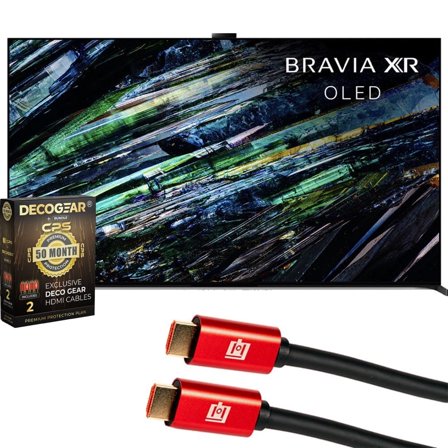 Sony XR65A95L BRAVIA XR A95L 65 inch QD-OLED 4K HDR Smart Google TV 2023 Bundle with Deco Gear 4K HDMI 2.0 Cable w/Pure Copper Conductors x2 & CPS Exclusive 50 Month Protection Pack (BEACH-CPS-504000