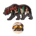 thumbnail image 1 of (Lámpara Bear-plus) Adorno hueco multicapa para el hogar de oso pardo tallado en madera, 1 of 13