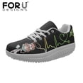 thumbnail image 2 of Chaussures à Plateforme d'Automne pour Femmes, Motif Infirmière et ECG, Chaussures à Plateforme Compensée, 2 of 5